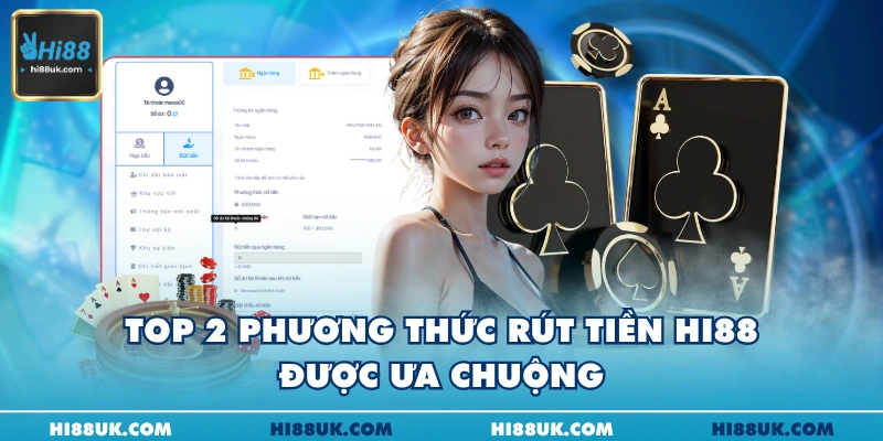Top 2 phương thức rút tiền Hi88 được ưa chuộng
